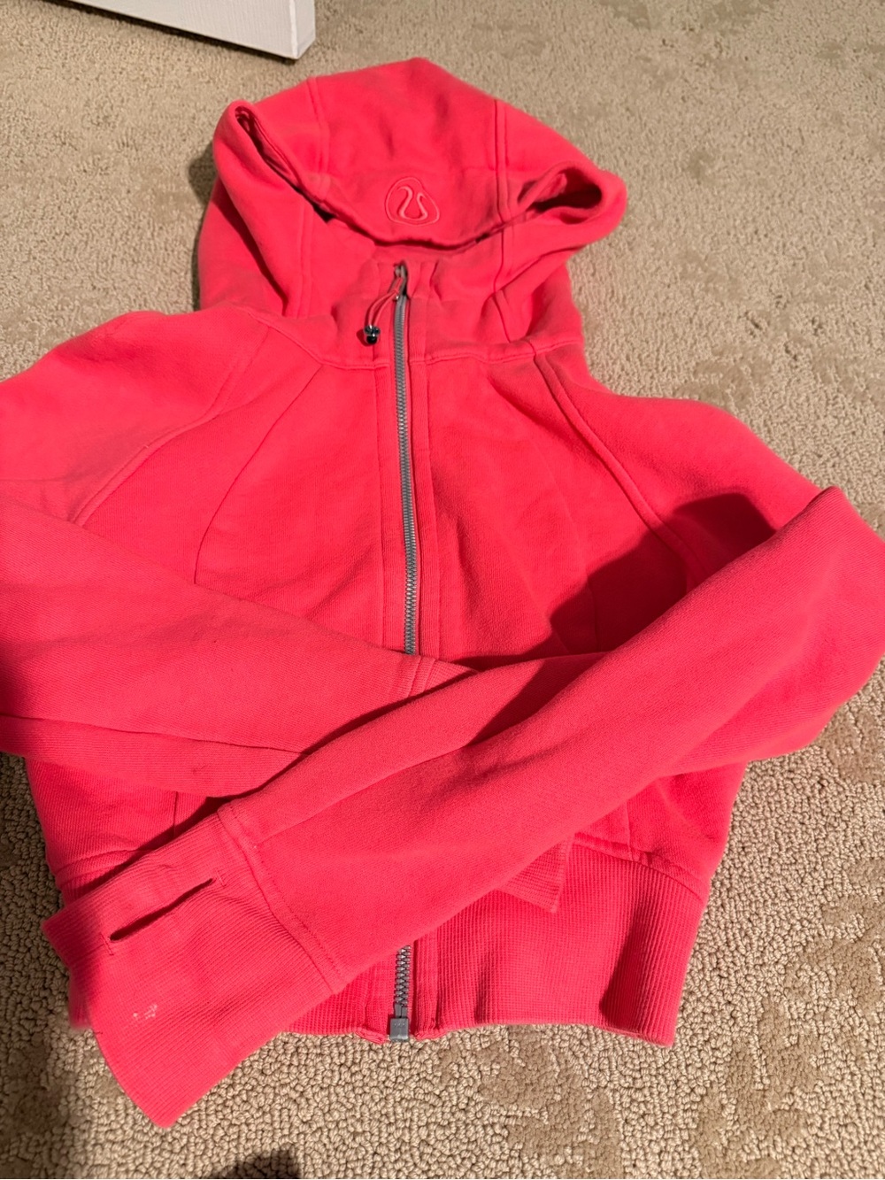 lululemon Cropped Scuba Pink Hooded Zip Jacket